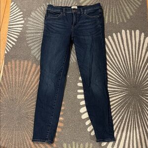 J. Crew 8” Toothpick Dark Blue Skinny Jeans